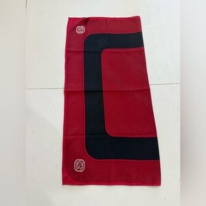 Made in Japan Women’s Red and Black Maxi Scarf with Logo Detail